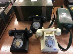 Three Art Deco telephones etc.