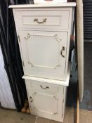 Two cream bedside cabinets
