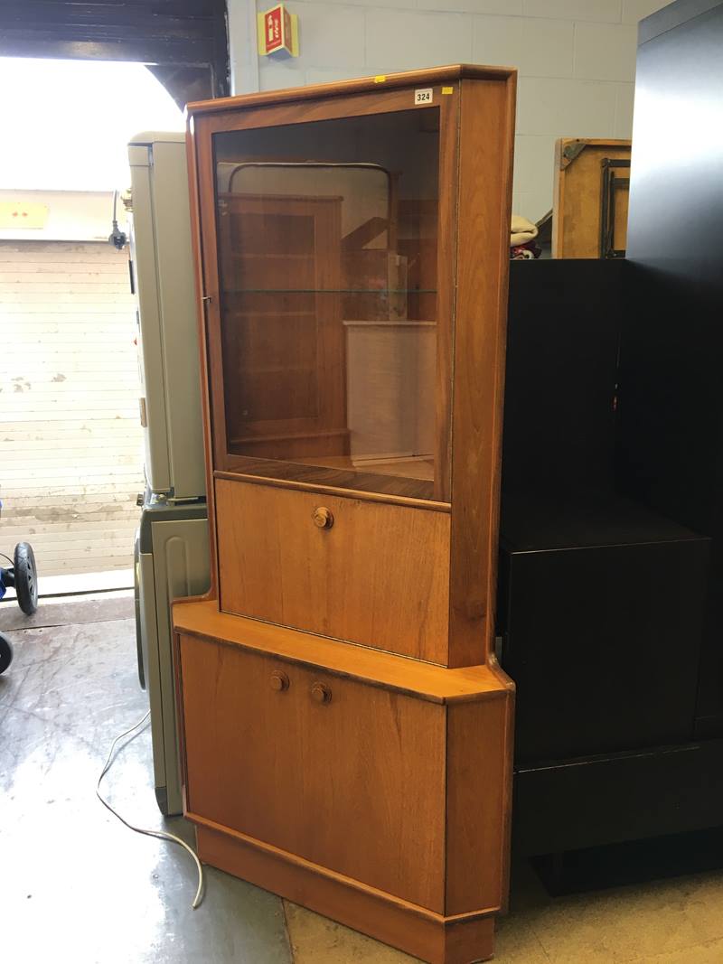 Teak corner cabinet