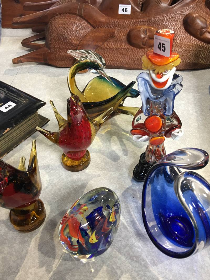 Collection of assorted Murano glass