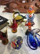 Collection of assorted Murano glass