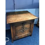 Oak record cabinet