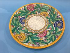 A large Charlotte Rhead for Crown Ducal decorative tube lined enamel decorated wall plate, 44cm