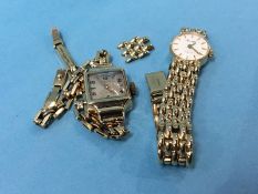 Two Ladies 9ct gold wristwatches