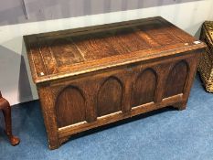 An oak blanket box