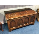 An oak blanket box