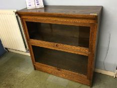 Two tier oak bookcase