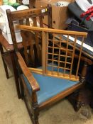 Oak carver chair and an occasional table etc.