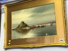 Watercolour, early 20th century, signed, 'View of St Michaels Mount', 29cm x 46cm