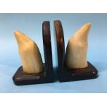 A pair of whale teeth bookends