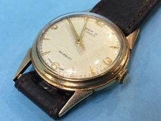 A Gents 9ct gold 'Hefik' wristwatch