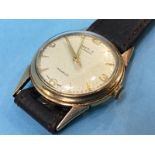 A Gents 9ct gold 'Hefik' wristwatch