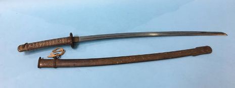 A Japanese NCO's sword and scabbard (matching numbers)