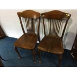 A pair of 1930's mahogany chairs