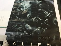 Alien poster signed by Sigourney Weaver