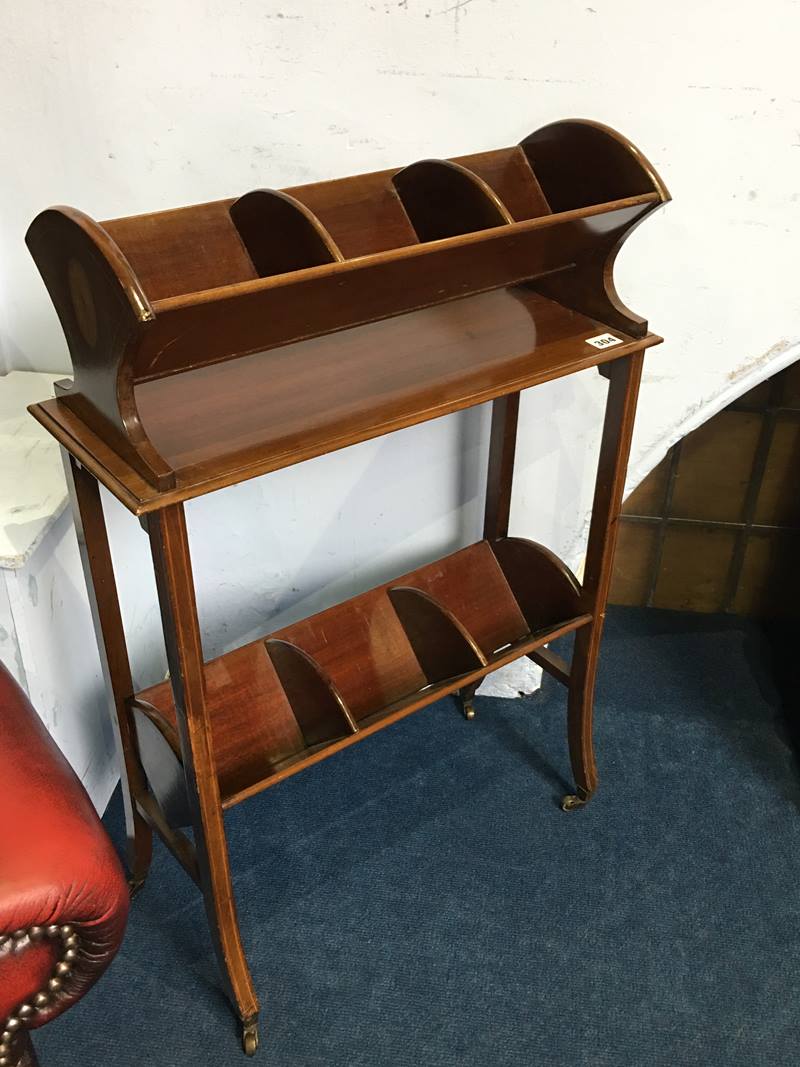 An Edwardian mahogany book trough, 52cm wide