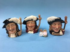 Three Royal Doulton character jugs and 'Hunca Munca' (4)