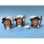 Three Royal Doulton character jugs and 'Hunca Munca' (4)