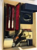 Box of assorted wristwatches etc.