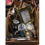 Box of assorted including silver plate etc.