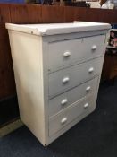 Painted pine chest of drawers