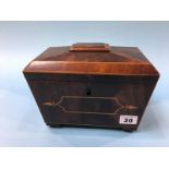 A 19th century mahogany tea caddy