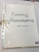 Comedy autographs; A collection off 22 signatures, including Morecambe and Wise, Peter Sellers,