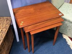 Teak nest of three tables