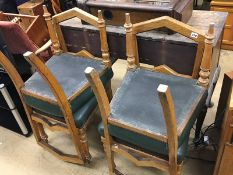 A set of four oak chairs and an oak dressing table