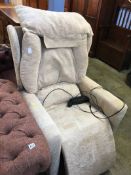 Cream rise and recliner armchair