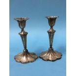 Pair of silver candlesticks, Thomas & Scott, Sheffield, 1910