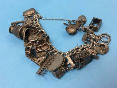 A silver charm bracelet