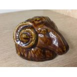 Salt glaze Rams head money box