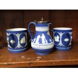 Wedgwood Jasperware tygs and one other