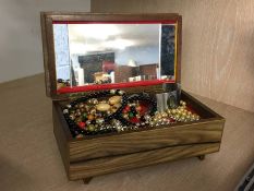 Jewellery box and a quantity of costume jewellery