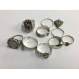 Assorted silver rings