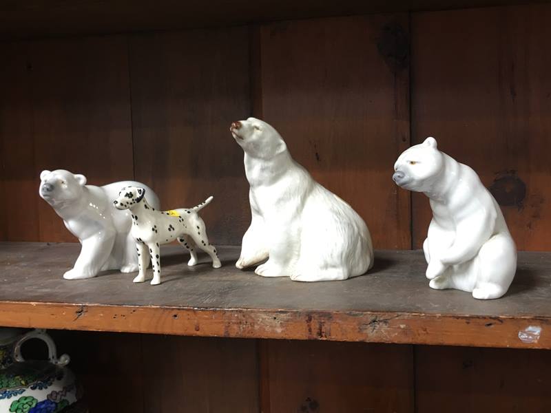 Beswick Dalmatian, Lladro Polar bears etc.