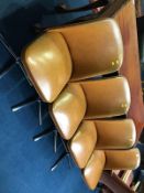 Set of four Romanian kitchen chairs, with chrome legs