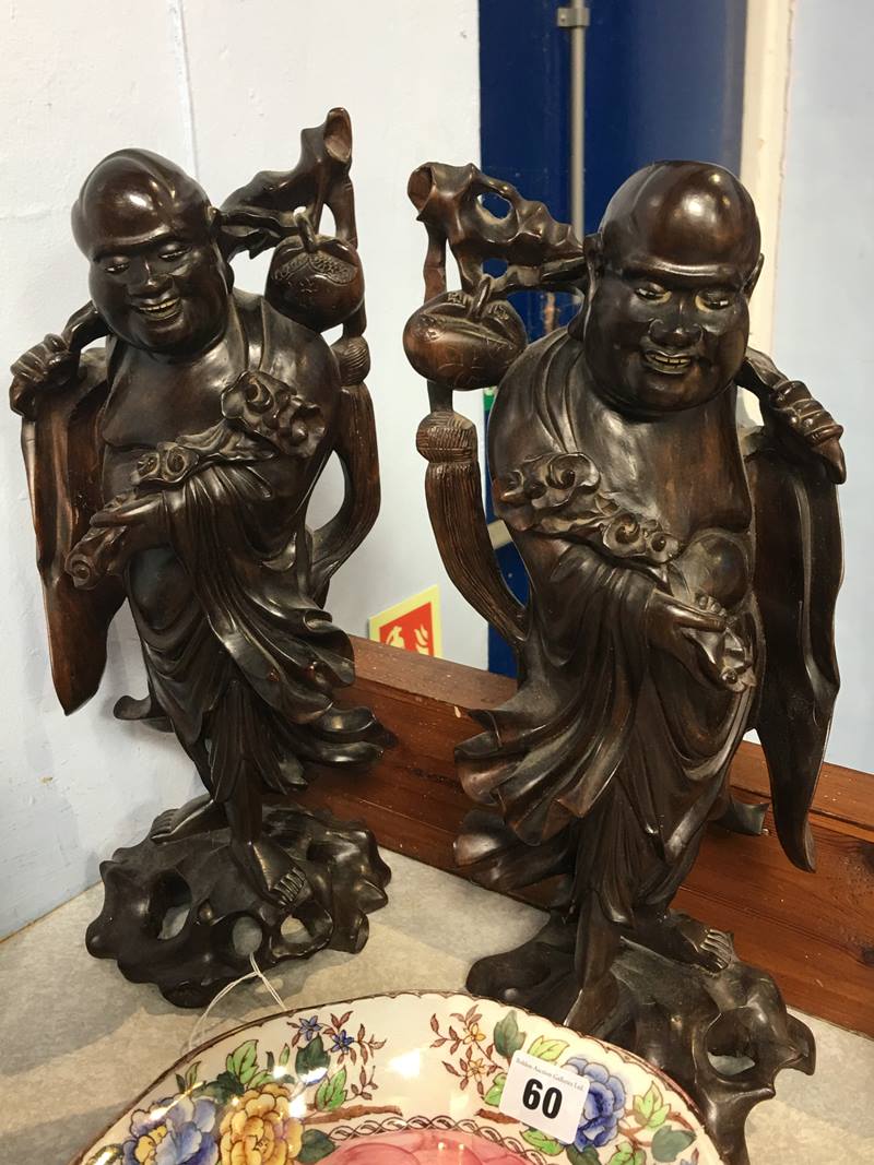 Pair of Oriental Rootmen figures