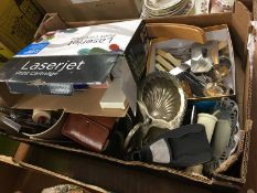 Tray of assorted, including silver mustard pot