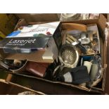 Tray of assorted, including silver mustard pot