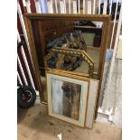 Gilt framed mirrors etc.