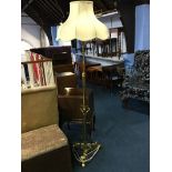 Edwardian brass telescopic standard lamp