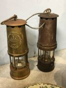 Eccles and a Patterson miners lamp