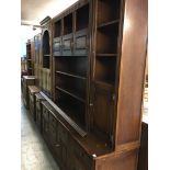 Four section oak bookcase