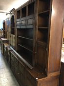 Four section oak bookcase