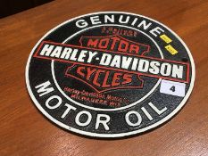 Cast Harley Davidson sign