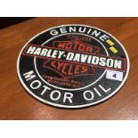 Cast Harley Davidson sign