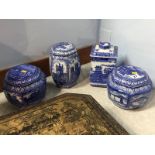 Four Maling tea caddies