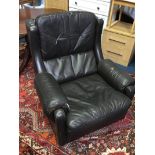 Brown leather armchair